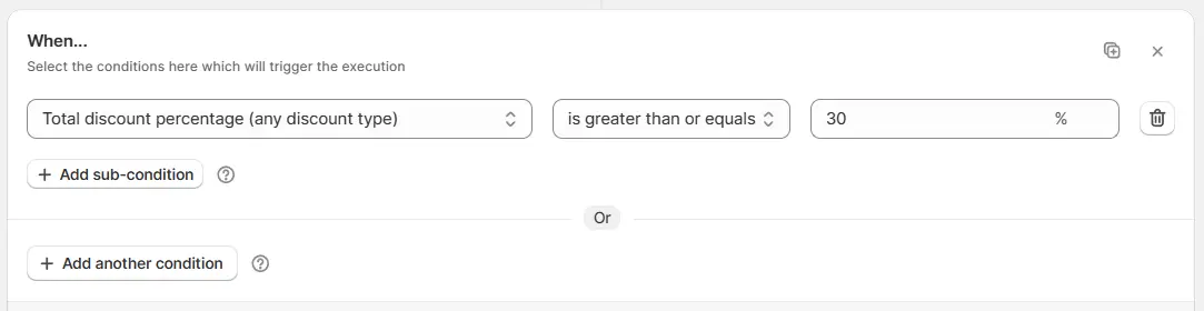 Set the rule conditions