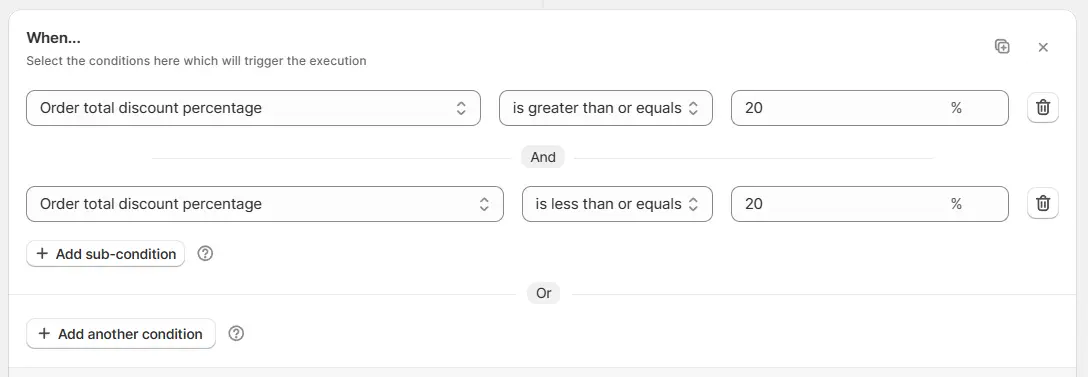 Set the rule condition
