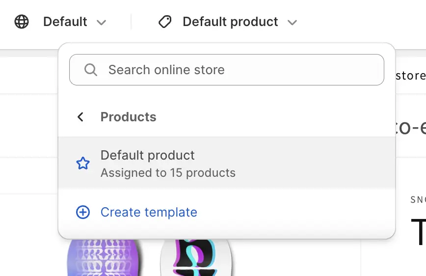 Default product page template selection